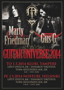 Marty Friedman Gus G kiertue juliste 2014