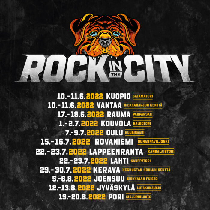 Rock In The City festivaalikiertueen aikataulut julki festivaali